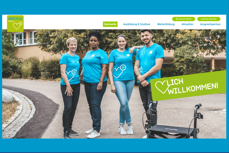 Internetseite der Pflegekampagne 'Herz Plus Ostalb'