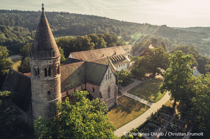 Luftbildaufnahme vom Kloster Lorch