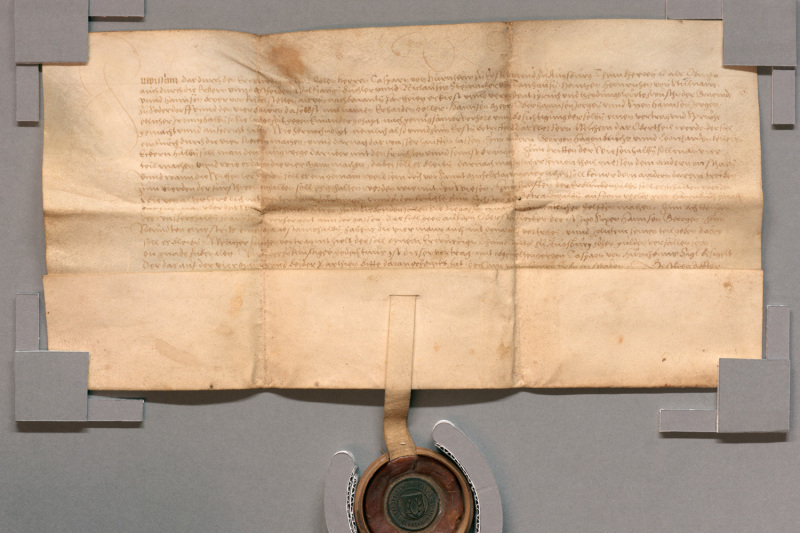 Urkunde von 1529 aus dem Kreisarchiv Ostalbkreis