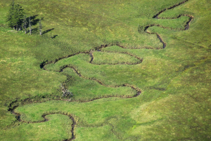 Luftbild windender Krummbach, Nordseite Nagelfluhkette