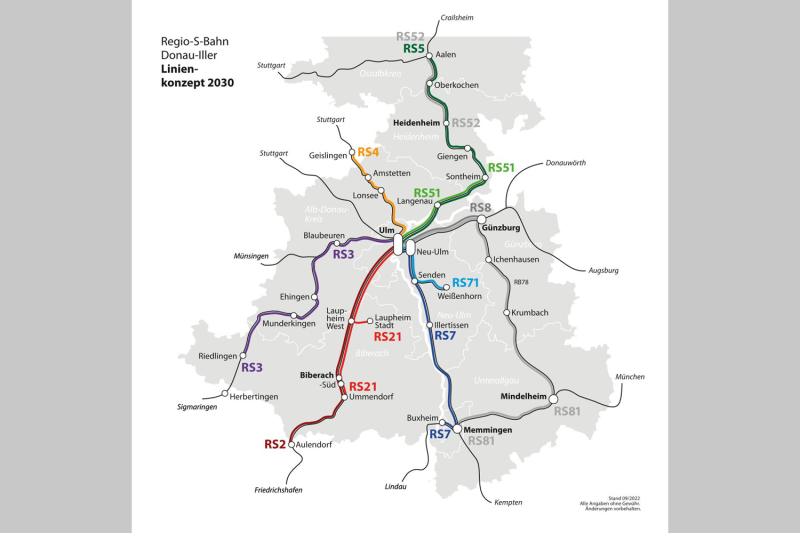 Lenkungskreis Regio S-Bahn Donau-Iller stellt Weichen für den Ausbau - Linienkonzept 2030