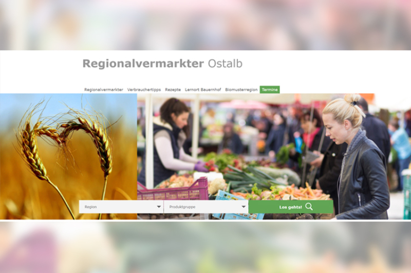 Startseite des Internetportals Regionalvermarkterportal Ostalbkreis