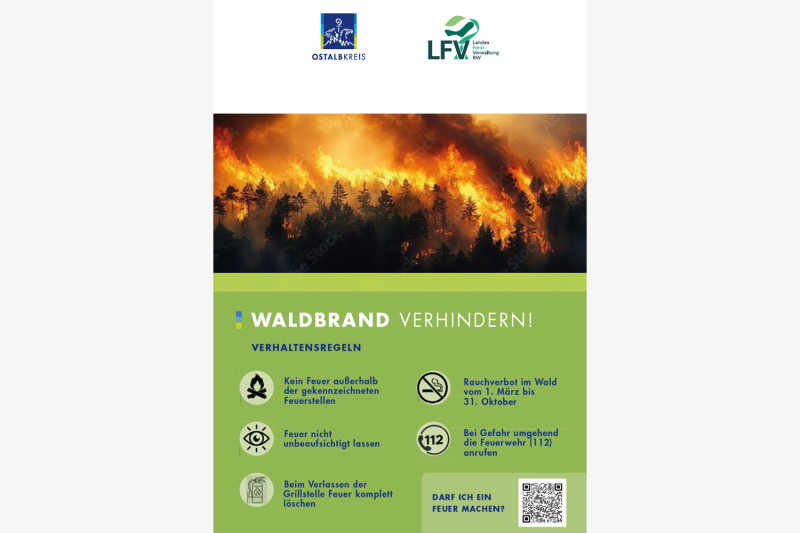 Verhaltensregeln für das Verhindern eines Waldbrands