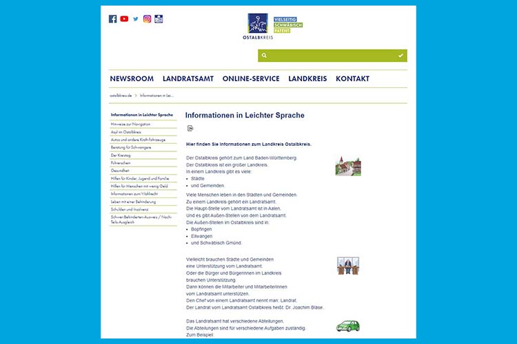 Website des Ostalbkreises in Leichter Sprache